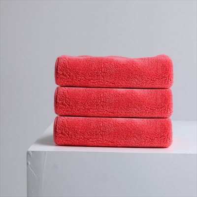 Double Layer Microfiber Coral Fleece Towel With Middle Stitching 