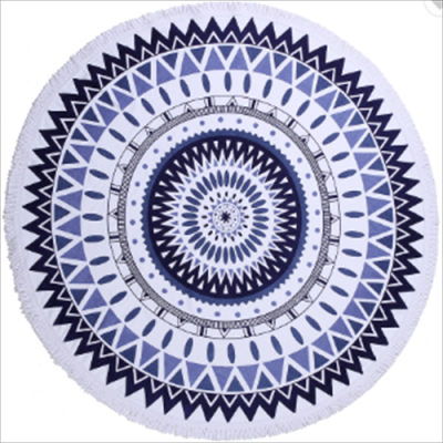 Custom Printed Mandala Circle Beach Towel