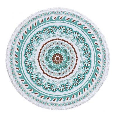 Custom Printed Round Beach Towel With Tassels, Sand Free Microfiber Beach Blanket